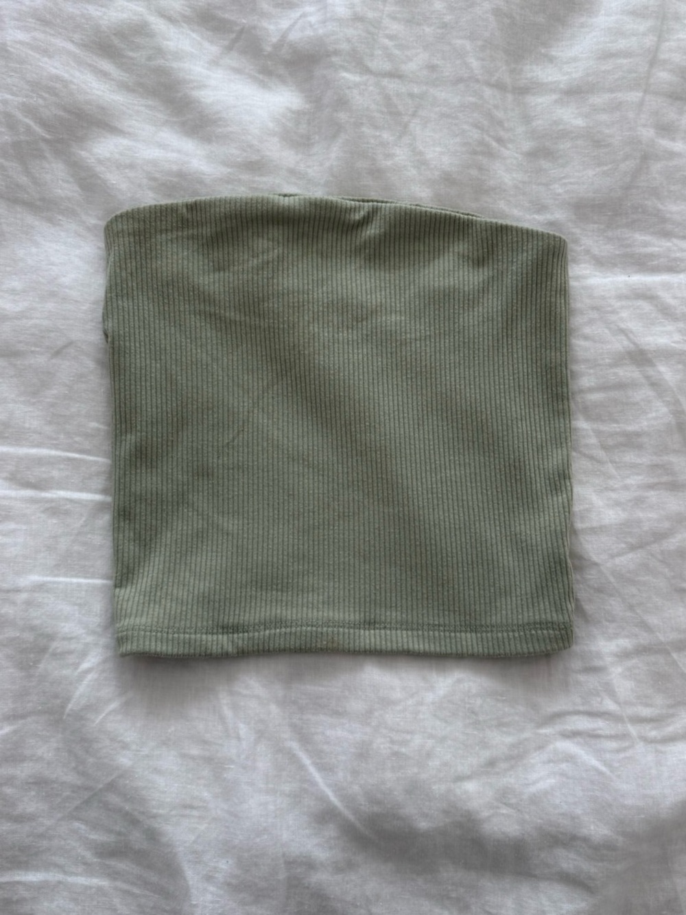 American Eagle Light Sage Ribbed Strapless Tube Top